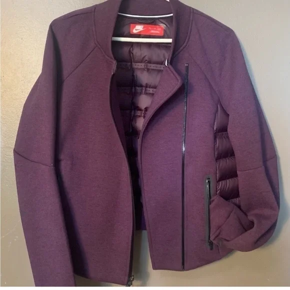 Nike Tech Womens Aeroloft 800 down-fill fleece purple Moto jacket medium BNWT - Picture 13 of 14